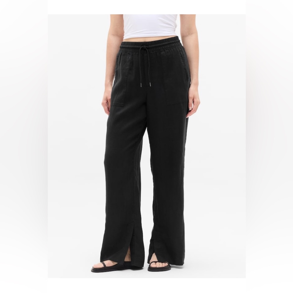 Athleta Retreat Linen High Rise Pants black S